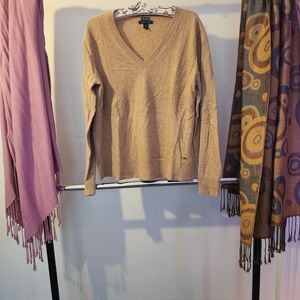 Tommy Hilfiger Camel V-Neck Sweater